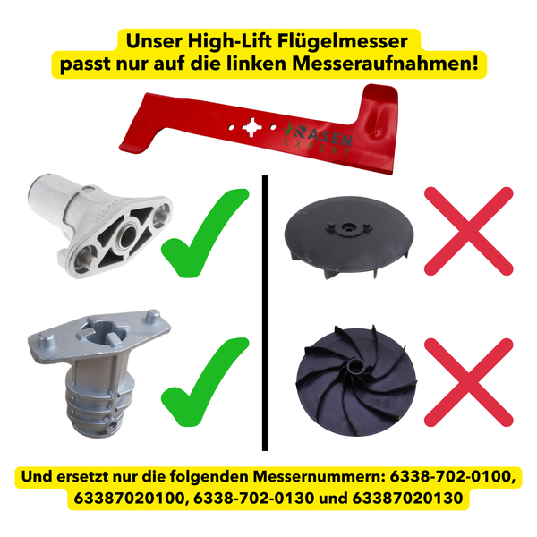 High-Lift wing blade | Stihl/Viking RM 443, RME 443, MB 443, ME 443 | 41cm cutting width