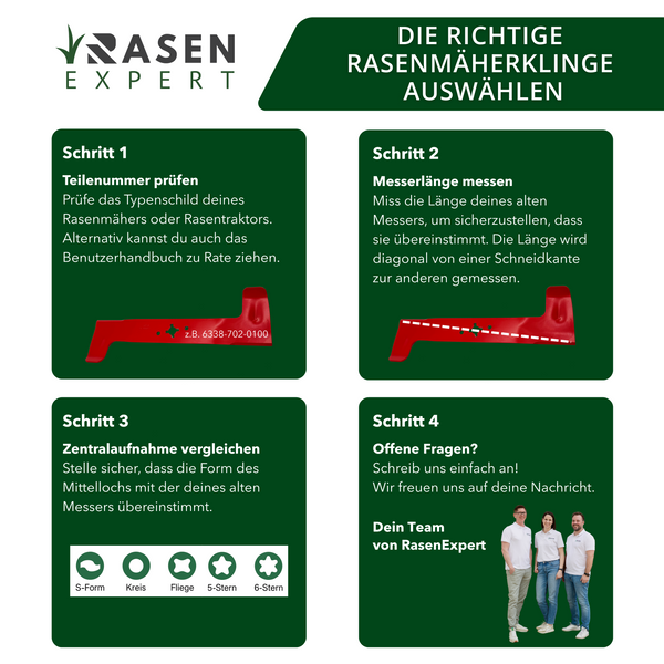 4 X 54,3 cm Rasenmäher Messer (2 X rechts 2 X Links) für Husqvarna 4 X 54,3 cm Rasenmäher Messer (2 X rechts 2 X Links) für Husqvarna